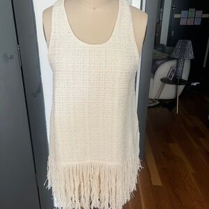 Zara Cream Textured Sleeveless Top